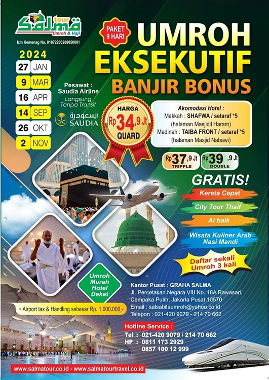 UMROH EKSEKUTIF BANJIR BONUS SALMA TOUR TRAVEL