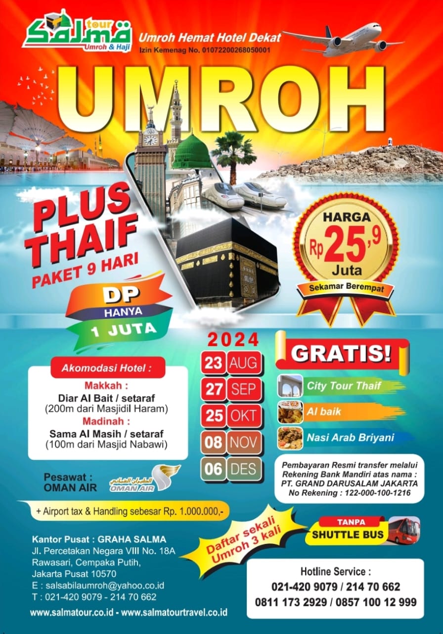 UMROH PROMO PLUS THAIF SALMA TOUR TRAVEL BY DIM KREATIF